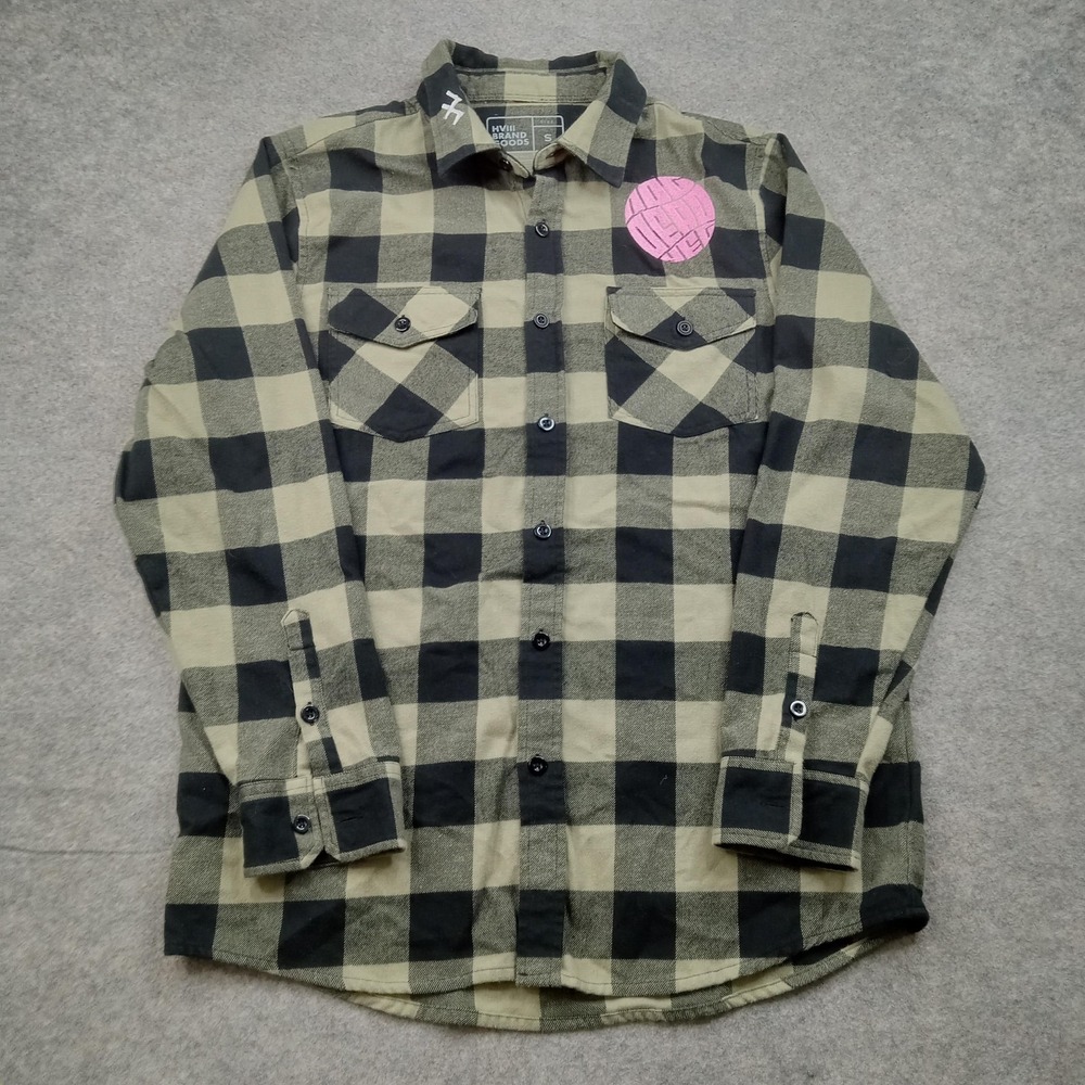 HVIII Brand Goods Shirt Mens Small Black Buffalo Plaid‎ Flannel Button Front